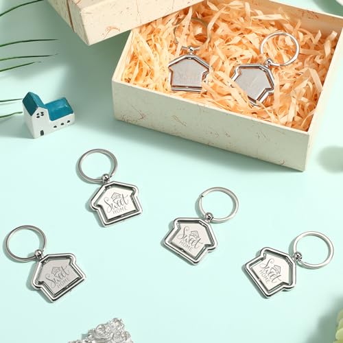 Image of Sweet Home Keychain Estate Agent Gifts | New Home Keychains Bulk Housewarming Gifts for Guests House Shaped Keychain Estate Agent Supplies Housekeeping Party Favors
