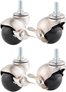 Caster Wheels 2 Inch Small Wheels for Furniture, Vintage Swivel Caster, Ball Caster Wheels, for Sofa Chair Cabinet Coffee Table, 4 Pack,Threaded