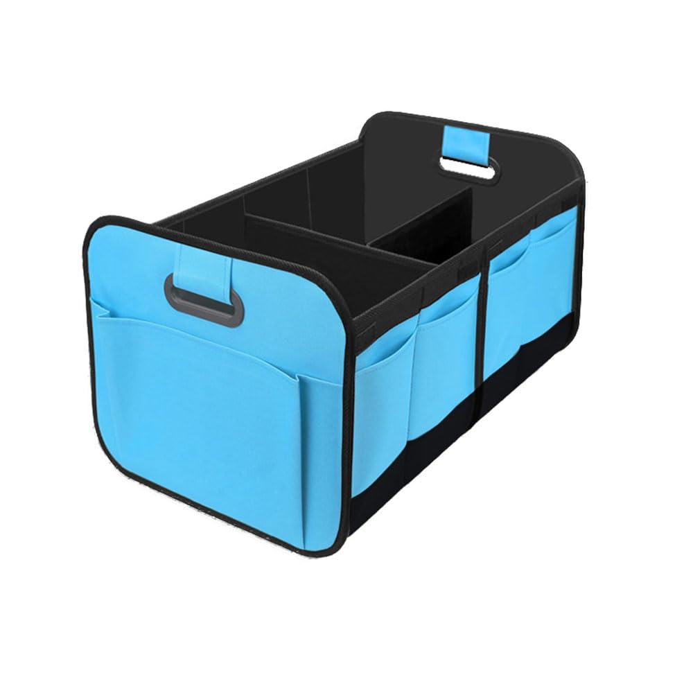 PJTZQHN Car Boot Oganiser for Kia e-Niro/Niro EV 2018-2026, Large-Capacity Auto Foldable Trunk Collapsible Multi Compartments Sturdy Car Accessories,Blue