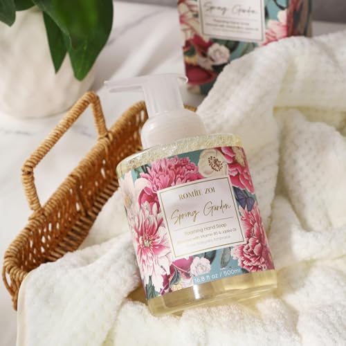 Image of ROMIIE ZOI Foaming Hand Soap, Spring Garden, 500ml / 16.8fl.oz | With Gift Box, Gentle cleansing, nourishes skin without drying