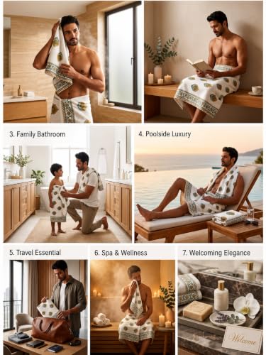 Image of Mafatlal Madhuban 250 GSM Premium Waffle Weave Cotton Bath Towels Pack of 3 | 147 x 76 cm |Fast Dry & Lightweight | Floral Pattern | Mustard Yellow