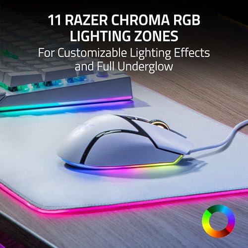 Razer Basilisk V3 - Wired customisable gaming mouse - ergonomic design - 26K DPI sensor - Chroma RGB - 11 programmable buttons - tiltable HyperScroll mouse wheel - PC/Mac | White - Image 5