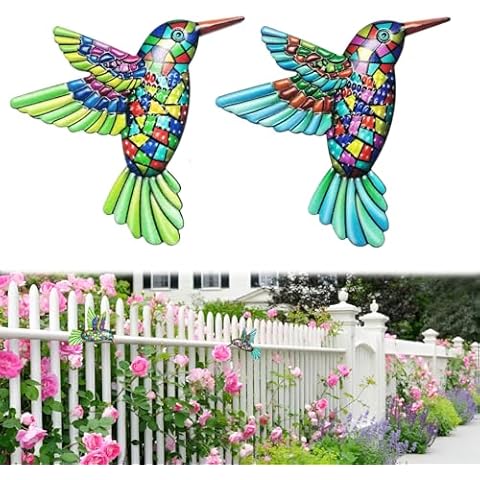Nuqin Colourful Metal Hummingbird Garden Art Cover