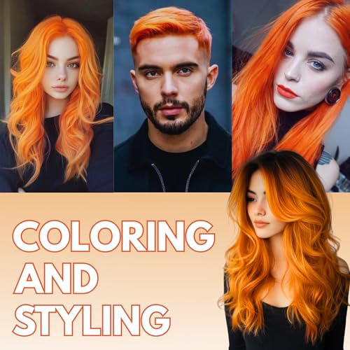 Image of Temporay Hair Color Wax | Metallic Shine | For Men & Women | DIY Instant Hair Color | Temporay Color 1 Day 1 Wash | No Ammonia, Bleach & Damage | Neon Orange - 100 gram