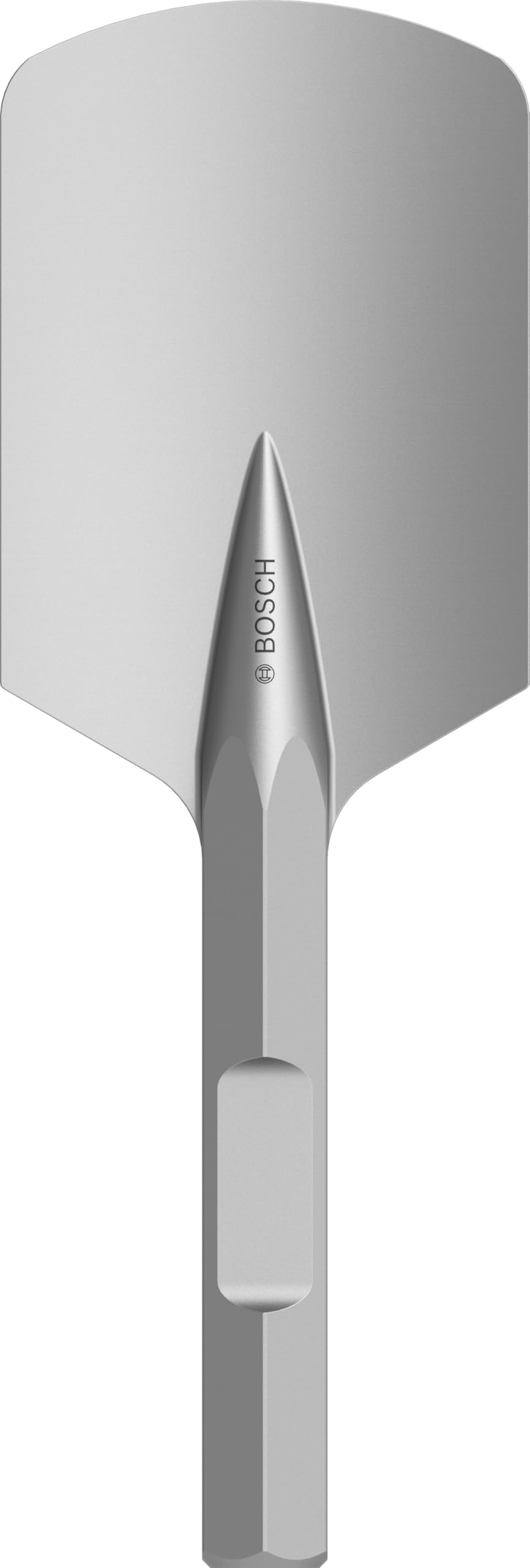 Bosch Silver 1X Pro Hex 28-4C Spade Chisel, Rounded (For Soil, Gravel, Ø Mm, Professional Accessory Demolition Hammer)