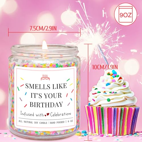 Image of Homsolver Happy Birthday Gifts for Women, 16th 18th 20th 21st 30th 40th 50th Milestone Birthday Candle Gift for Her Teacher - Cute Sister Best Friend Unique Gift from Bestie Coworker