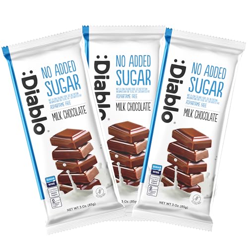 Diablo No Added Sugar Milk Chocolate Bar Maltitol Sweetened 3 x 85g