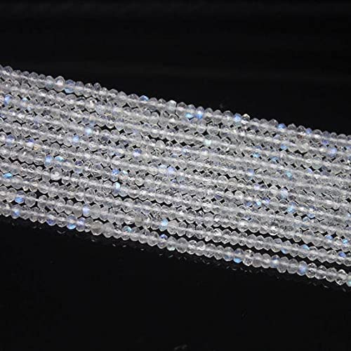 Pierre de lune facettée 3mm naturelle pour réparer et personnaliser un collier
