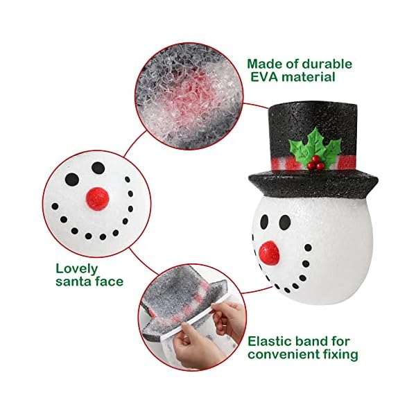 XIFEINIU 2 x Weihnachts-Lichtabdeckungen mit Schneemann-Motiv, für Innen- und Außenbereich, Dekoration für Veranda… – Bild 6