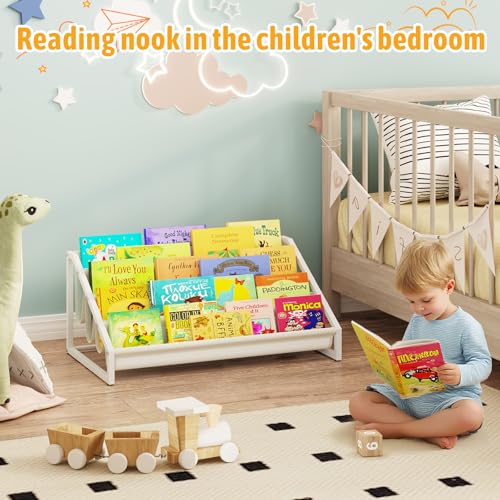 Image of Aokitsink Toddler Bookshelf,Montessori Bookshelf,Bookshelves for Toddlers and Nursery,4 Tier Baby Bookshelves for Kids Rooms,Nursery,Playroom,Baby Room, Small Children Classroom