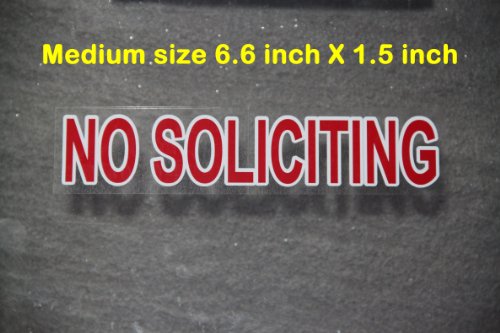 2X Pretty And Best Reviewed Indoor Static Face Cling On Glass No Soliciting Window Decal Sign Sticker! Vivid Red Color Like A Stop Sign, Transparent To Fit Any Background. #TOP3