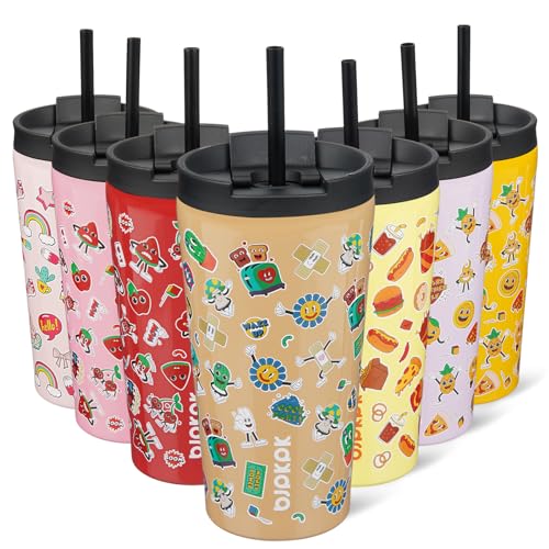 Image of BJPKPK 18 oz Coffee Tumbler with Straw, Insulated Stainless Steel Cup