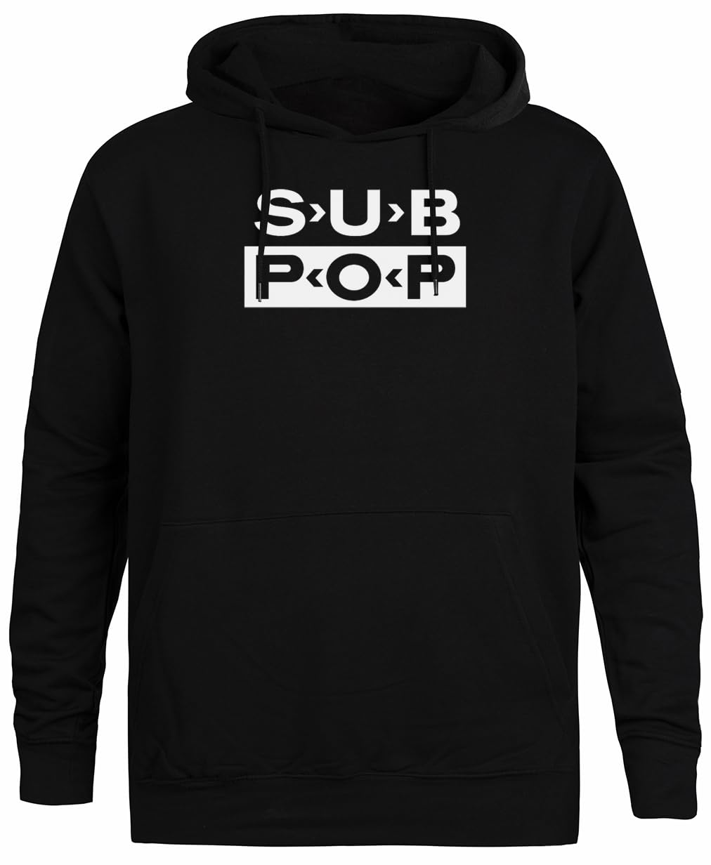 Generico Sub Pop Felpa con Cappuccio Unisex con Cappuccio Nero