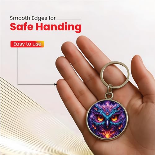 Image of MG | Protective Evil Eye /Spiritual Symbols /Om /Motivational Keychains | Double-Sided Metal Key Ring | Good Luck and devine Charm for Car, Bike, Home & Office
