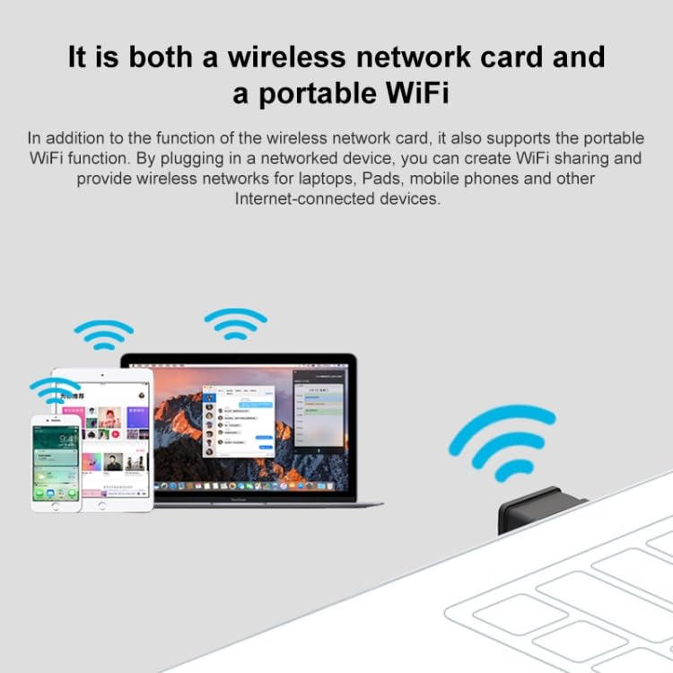 Image of Tenda AX300 Nano WiFi USB Adapter, WiFi Stick for PC 2.4GHz 286Mbps, Soft-AP, WPA2, Windows7 /10 /11, W311MI