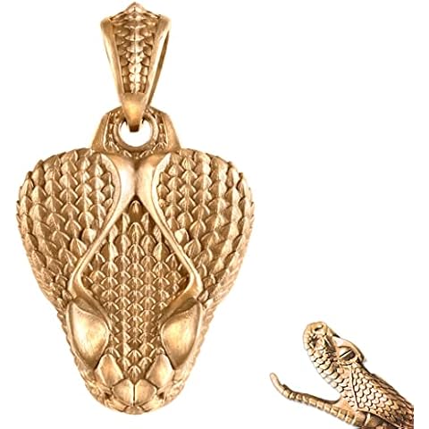 COPPERTIST.WU Colgante de Serpiente de Cascabel de Latón Cover