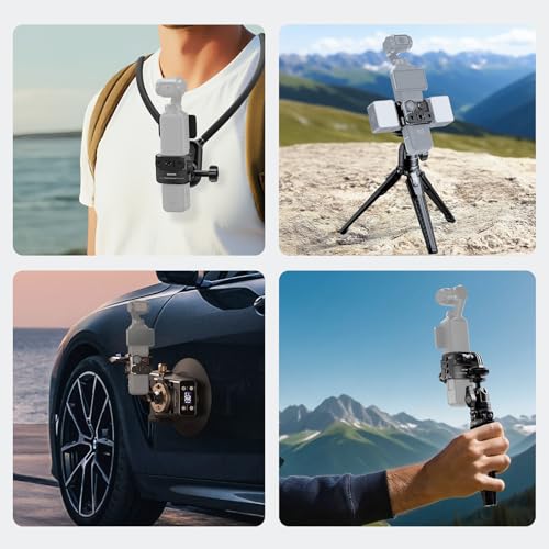 Image of NEEWER Gimbal Camera Cage Compatible with DJI Osmo Pocket 4P (4 Pro), Pocket 4, Xtra Muse, Protective Action Camera Video Rig, Cold Shoe Mount Photography Accessories, No Assembly Needed, AC069