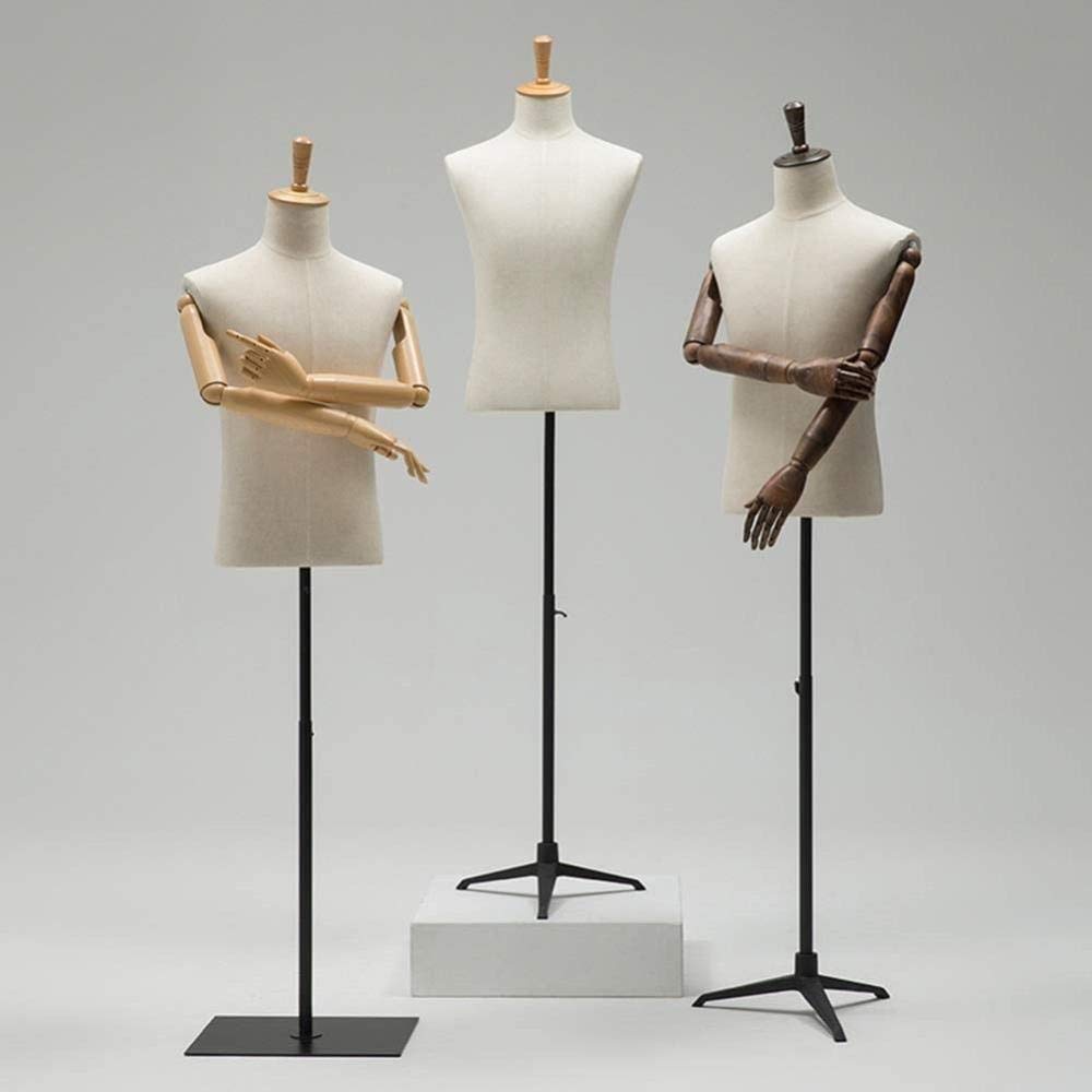 OTQEFTN Professional Male Mannequin Torso Body Dress Form Busts Manikin Dummy Model with Metal Base for Clothing Display