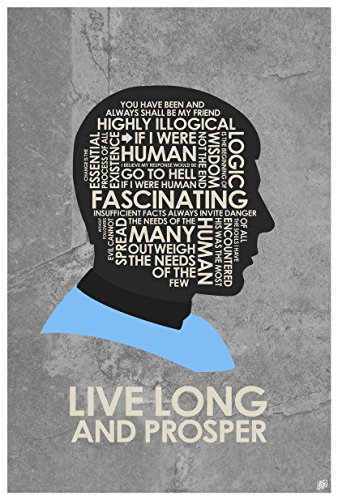 Live Long and Prosper Giclee Art Print Poster from Typography Drawing by Pop Artist 12" x 18"