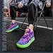 Wqsugnt Mens Multicolor High Top Basketball Shoes Non-Slip Breathable Running Shoes Fahsion Lightweight Outdoor Gym Sneakers (Purple -Green,7)