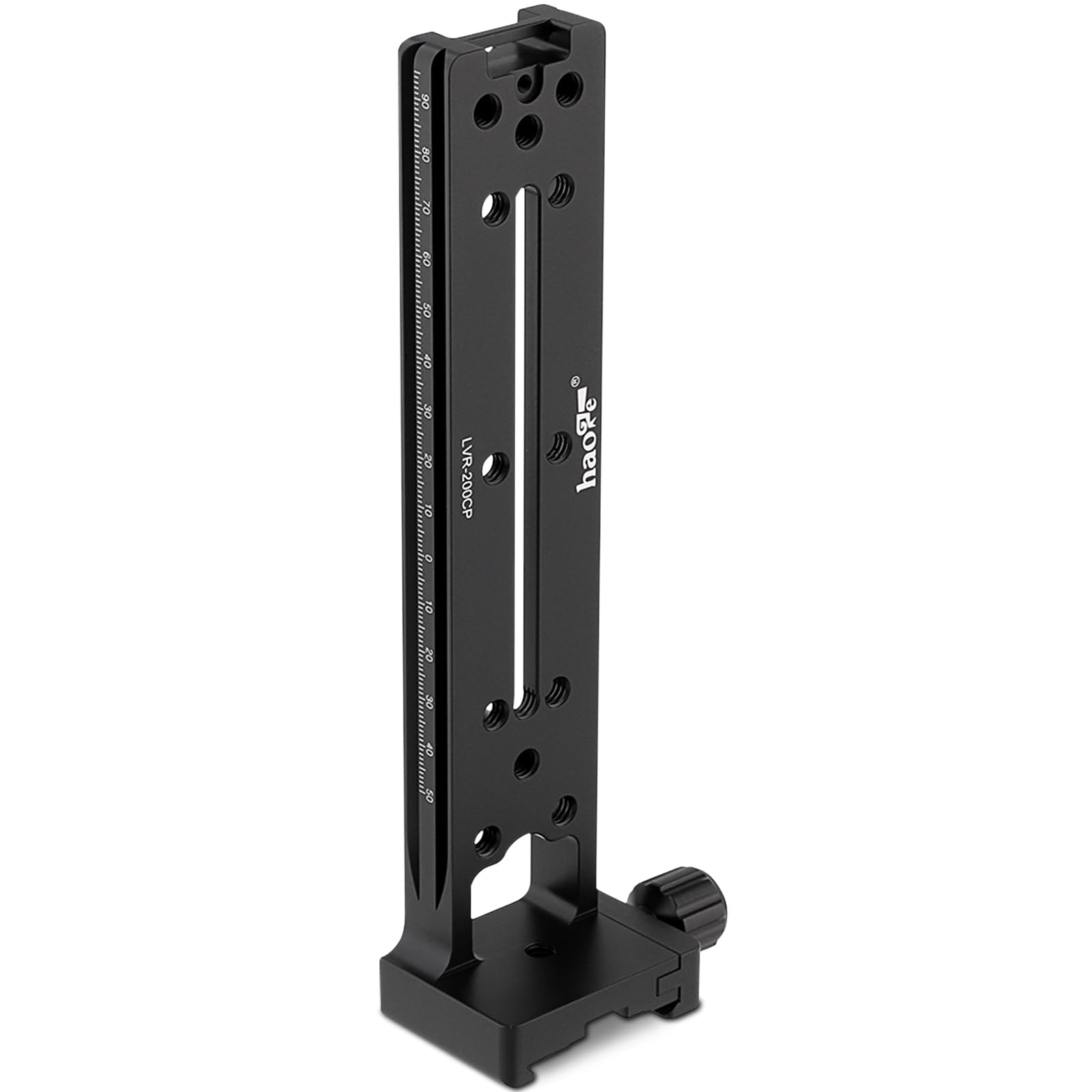 Haoge LVR-200CP 200mm Dual Dovetail Node Slide Vertical Rail with 90 Degree Quick Release Clamp Compatible with Arca-Swiss SUNWAYFOTO