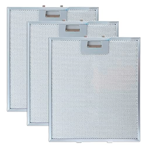 Pack 3 Filtros Metálicos para Campana Extractora de Cocina KE0001781 Compatible con Campanas Fagor, Edesa, Aspes, Balay | 30,5x26,8cm | Color Plateado