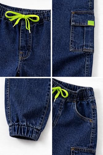 Image of Bold N Elegant Comfy Kid's Trendy Cool Print Washed 6 Pocket Denim Elasticated Jeans Joggers Pant for Baby Boys Girls