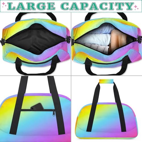 Sports Duffle Bags Rainbow Gradient Travel Gym Bag Weekender Bags Waterproof Overnight Bag Carry On Bag for Dance, Yoga4