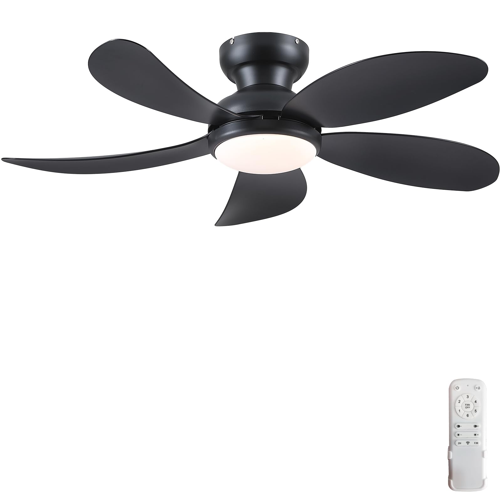 Photo 1 of ***MISSING PIECES -SELLING AS PARTS ONLY***PHORUS 42" Black Low Profile Ceiling Fans with Lights and Remote,Small Flush Mount Ceiling Fans with Quiet Reversible DC Motor, Dimmable 3 CCT