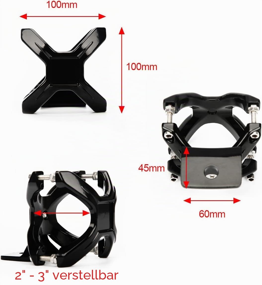 Arbeitsscheinwerfer X-Klammer, Paar X-Klammer Frontschutzbügel-Halterung 5,1-7,6 cm LED-Arbeitsscheinwerfer-Leiste, Rohrmontage, Scheinwerfermontagen