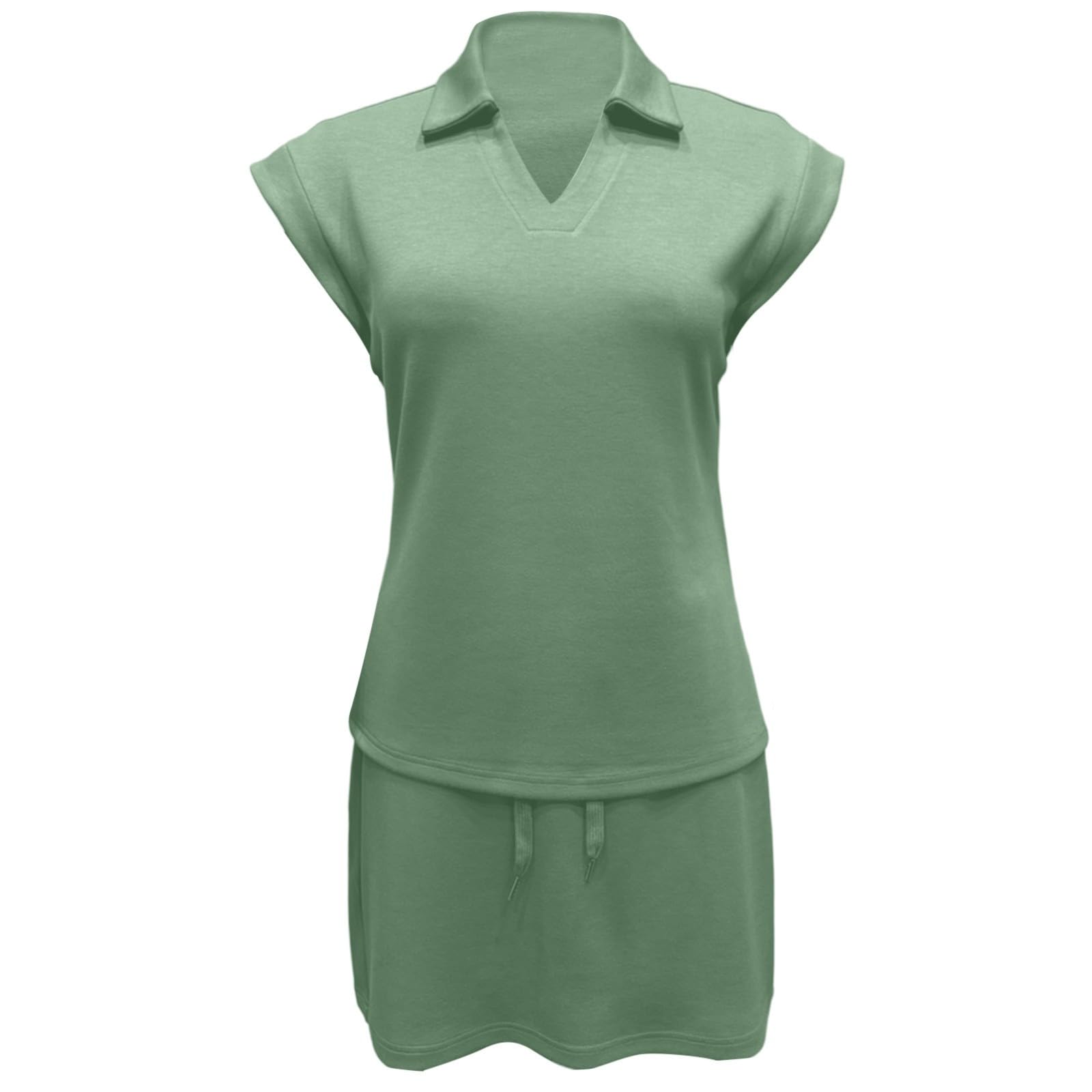 2026 Rock Damen Sportliches Outfit mit Rockanzug für Damen mit kurzen Ärmeln klassischem Kragen. Ideal für sportliche Aktivitäten im Frühling Sommer. Pflegeleicht moderner Stil.