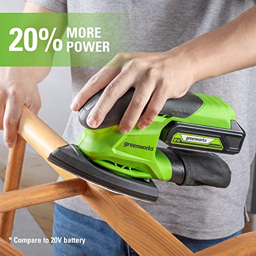 Greenworks 24V Finishing Sander 11,000 Opm Cordless With 2Ah Battery And Charger #TOP7