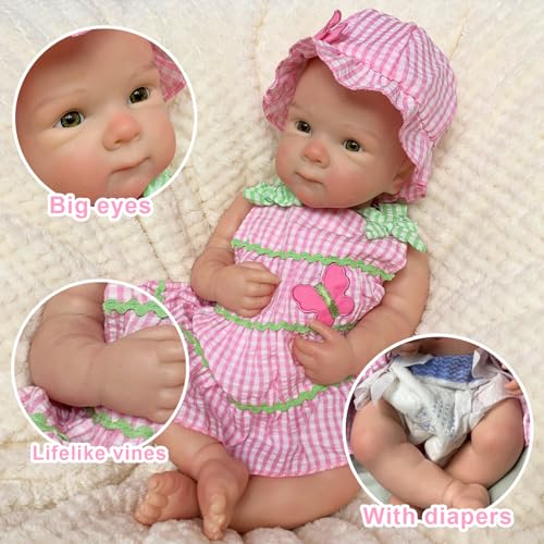 Muñeca bebé reborn silicona 18 pulgadas realista miniatura 2
