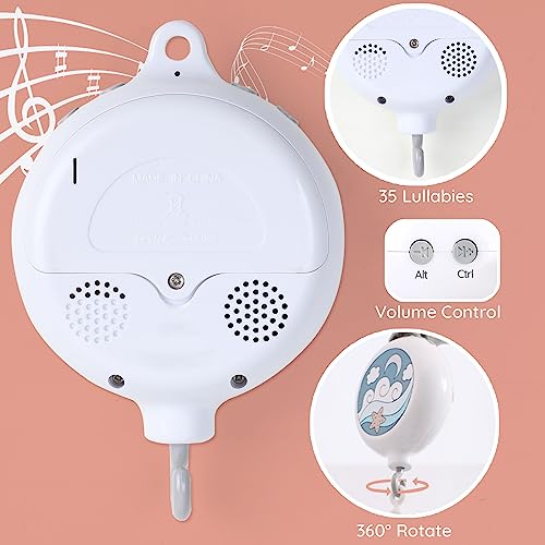 Acrabros ACM360-HY-2 Baby Mobile For Crib,Acrabros Crib Mobile For Boys Girls,35 Lullabies Digital Musical Box,Woodland Nursery Decor Toys,Ocean Animals thumb #2