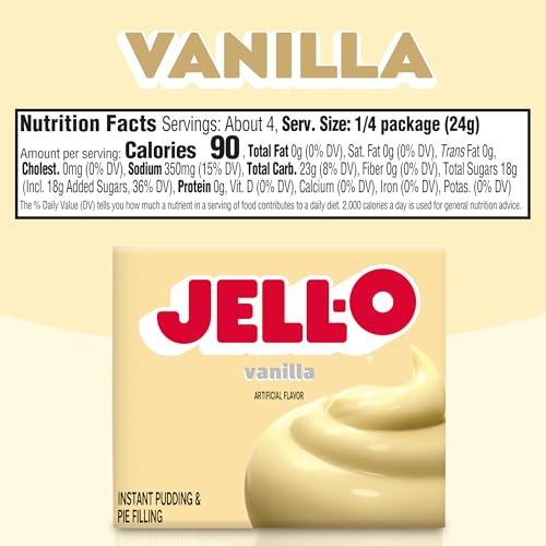 Image of Jell-O Vanilla Artificially Flavored Instant Pudding & Pie Filling Mix, 3.4 oz. Box