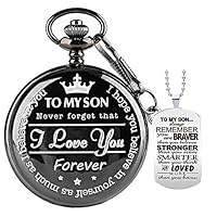 Udaney to My-Son-Pocket-Watch-Gifts for Son Melhores presentes para ele, presentes de aniversário da esposa, presentes de formatura para homens, relógio de bolso gravado com caixa para homens com