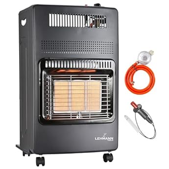 LEHMANN Stufa a Gas 4,2 kW con 3 Livelli di Riscaldamento, Accensione Piezoelettrica, Spegnimento di Sicurezza e Ruote, per GPL, Propano o Butano, Ideale per Ambienti Fino a 80 m²: vedi il prezzo e le caratteristiche Foto di LEHMANN Stufa a Gas 4,2 kW con 3 Livelli di Riscaldamento, Accensione Piezoelettrica, Spegnimento di Sicurezza e Ruote, per GPL, Propano o Butano, Ideale per Ambienti Fino a 80 m²