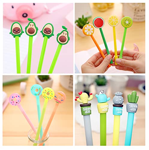 128 bolígrafos gel negro estilo kawaii surtido miniatura 2