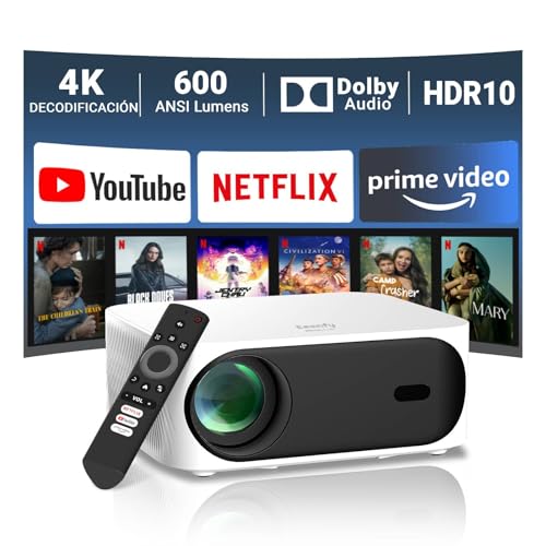 Licencia Oficial De Netflix Proyector Inteligente Con WiFi 5G Y Bluetooth Proyector Dbpower Native 1080p Netflix Youtube Prime Video Hulu