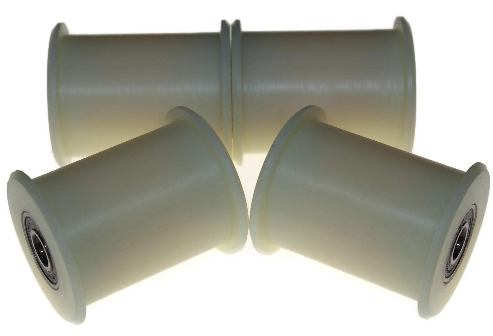 Confezione da 4 tendicinghia in nylon 50 mm diametro 53 mm scanalatura 10 mm cuscinetti lavorati con precisione nell'UE (50-53-10)