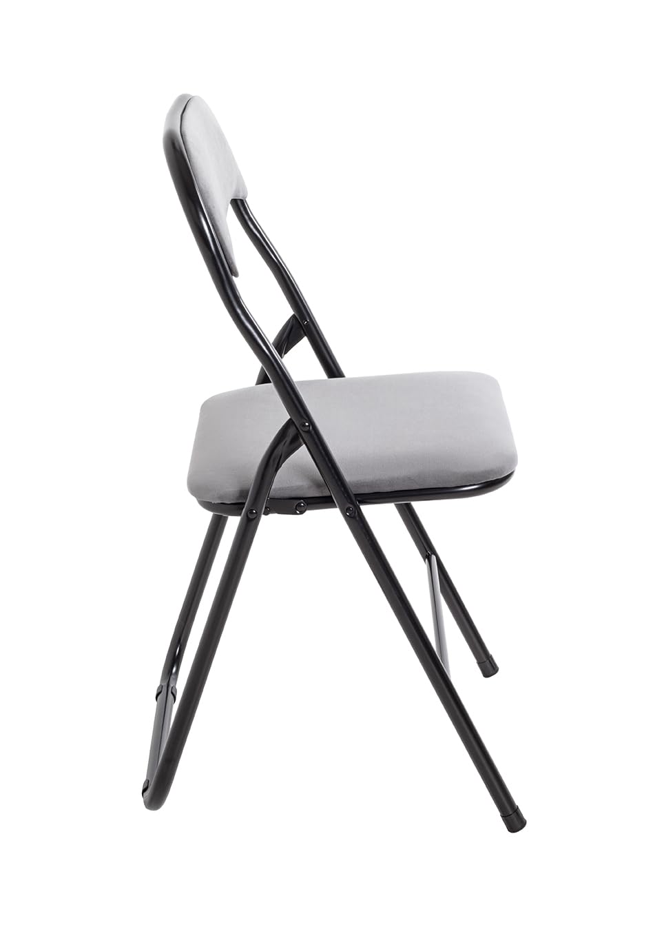 HAKU Set di 6 sedie pieghevoli grigio, nero, Metallo, tessuto di velluto - Dim. L 45,00 cm x A 81,00 cm x P 45,00 cm, Stile Moderno