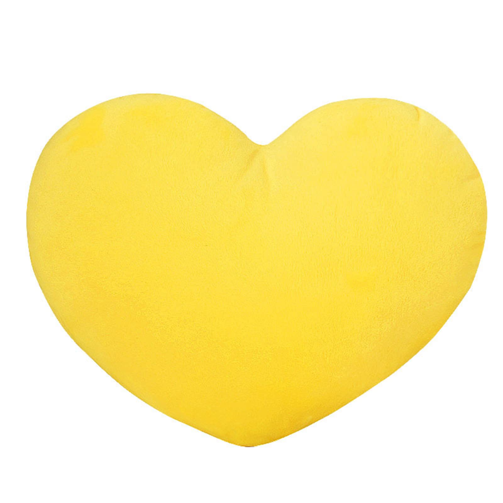 Herzkissen, Herz Kissen Kinderzimmer, Kuschelkissen Kinder Herzform Dekokissen Kopfkissen Kissen Zierkissen, Plüsch Kinderkissen für Kinderzimmer Sofa Dekoration (Gelb,50 cm)