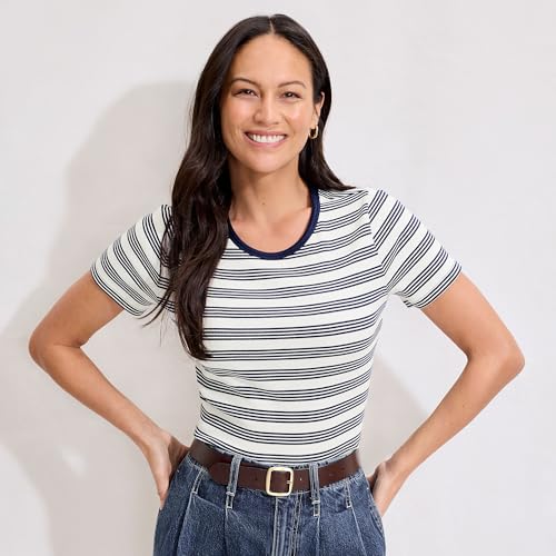 Image of Lands' End Women's Cotton Rib Knit T-Shirt