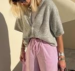 Cardigans pour femmes Manche courte Cardigan Tige Bouton vers le bas Longueur de la récolte Y2k Haut de chemise tricoté