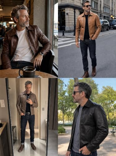 Runcati Mens Faux Leather Jacket
