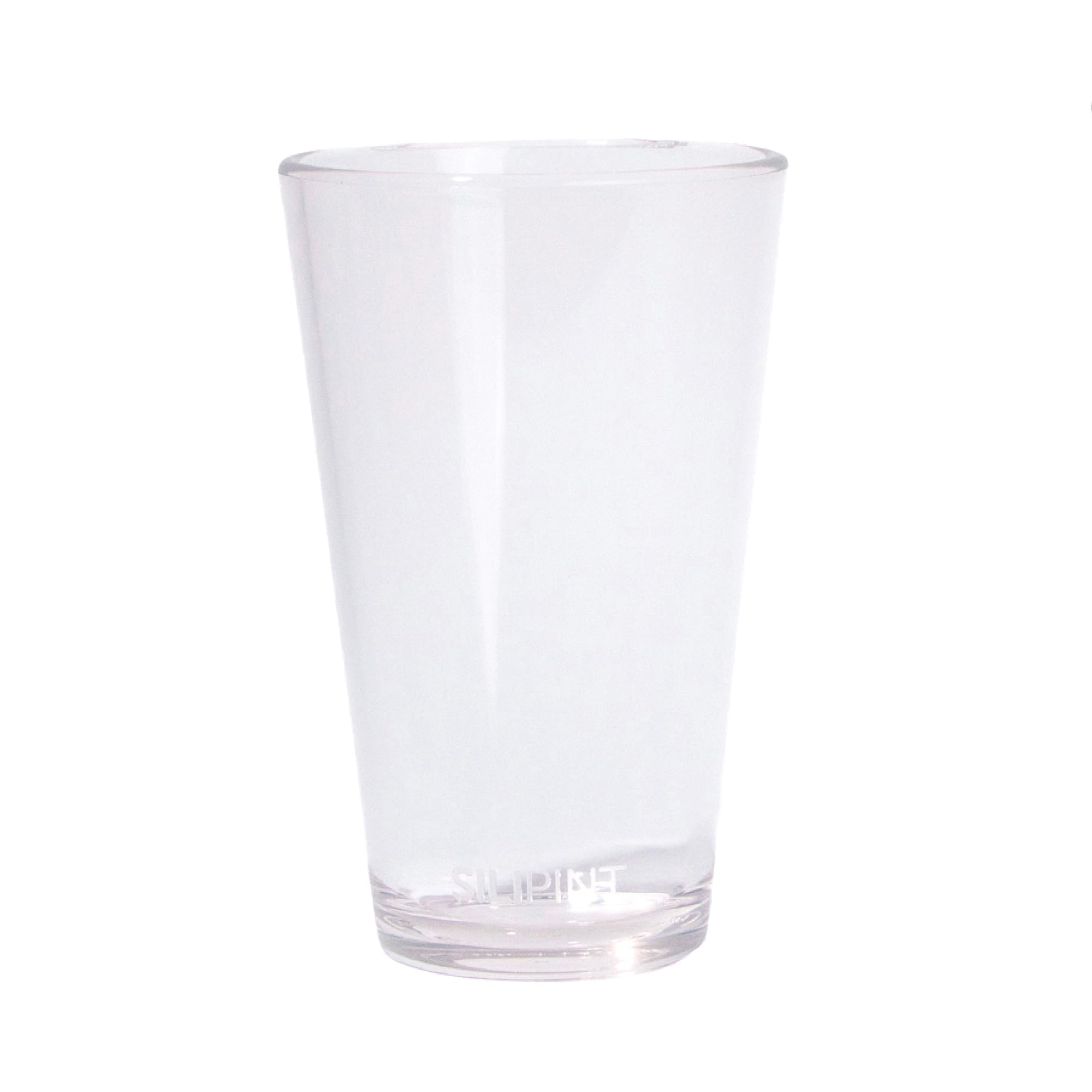 Silipint 16oz Silicone Pint Glass - Unbreakable BPA-Free Reusable Silicone Drinking Cup - Flexible Dishwasher and Microwave Safe - Stemless Glass for Coffee Smoothies (Crystal Clear) Pack of 1