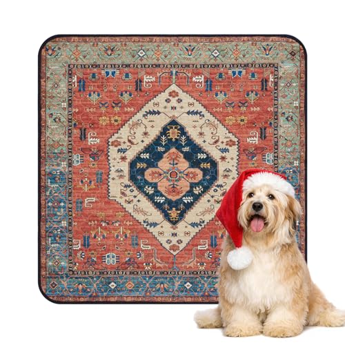 Image of Lahome Extra-Large Washable Dog Pee Pads (72 inchx72 inch) - Super Absorbent & Waterproof - Leakproof Reusable Mat for Playpens, Beds & Whelping , Convenient Cleanup,Red