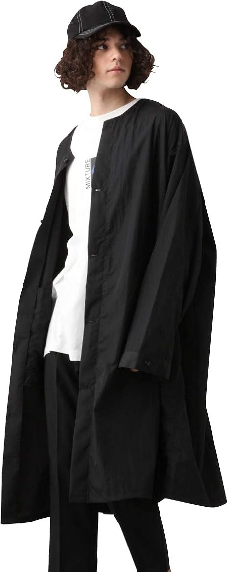 Amazon ハレ シャツ 長袖 ノーカラ ロングシャツ コート メンズ M ブラック シャツ 通販 Amazon ハレ シャツ 長袖 ノーカラ ロングシャツ コート メンズ M ブラック シャツ 通販