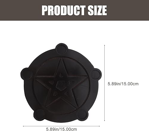 Miniatura 2 de Cabilock Portavelas de madera con forma de estrella, candelabro Hoder Feng Shui, decoración del hogar, ideal para fundición de altar, campanillas,