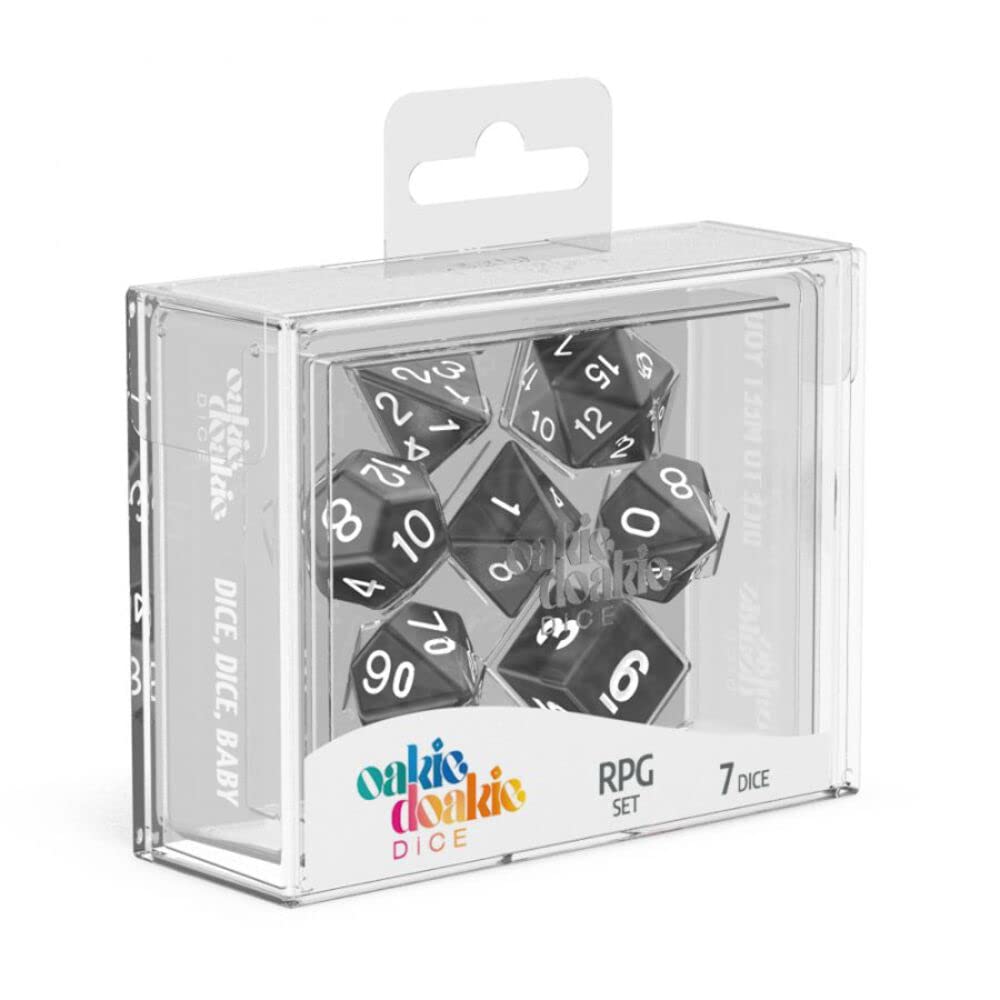Oakie Doakie Metal RPG Dice Set - Glow In The Dark - Druid's Blaze Edition - View #8